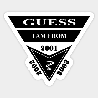 GUESS, I AM FROM? SAMER BRASIL 2001 2002 2003 Sticker